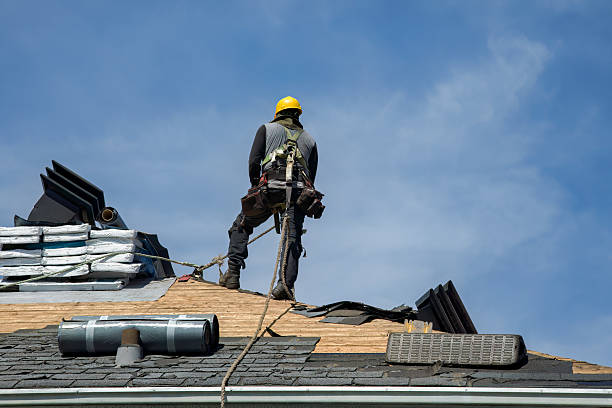 Professional Gutter Installation technician working in Wabasso, FL